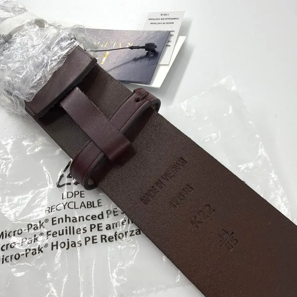 Polo Ralph Lauren Pony Plaque Leather Belt Dark Brown Size 34